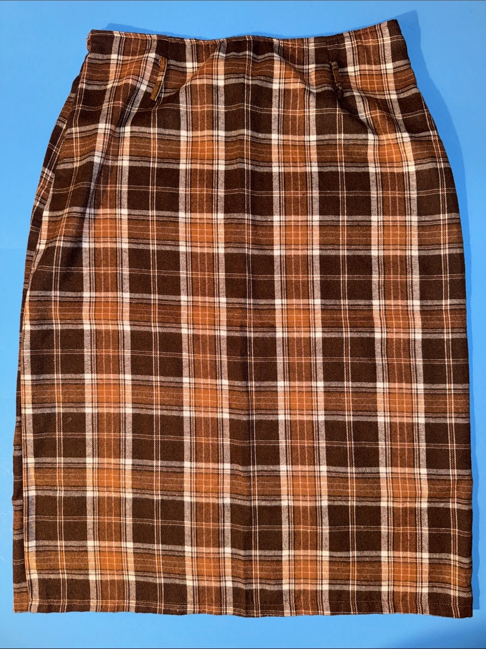 SHEIN Brown Plaid Midi Pencil Skirt Sz XL New